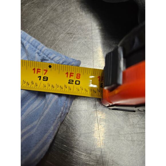 Ava & Viv 1X Linen Blend Sundress Casual Blue and White Stripe - Picture 5 of 5